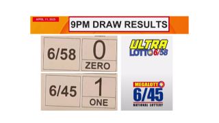 Single Megalotto 6/45 Jackpot Winner of P57.5 Million - April 11, 2025 PCSO lotto results